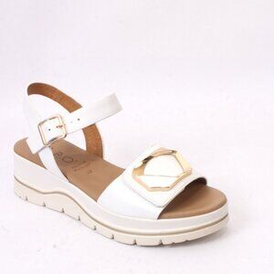 PHIL GATIÈR by REPO 11280a White Leather Slingbacks Platform Sandals